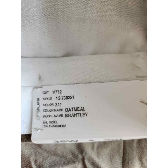 Nautica 36x32 oatmeal Brantley Wool Cashmere soft dress men's pants - Picture 3 of 9